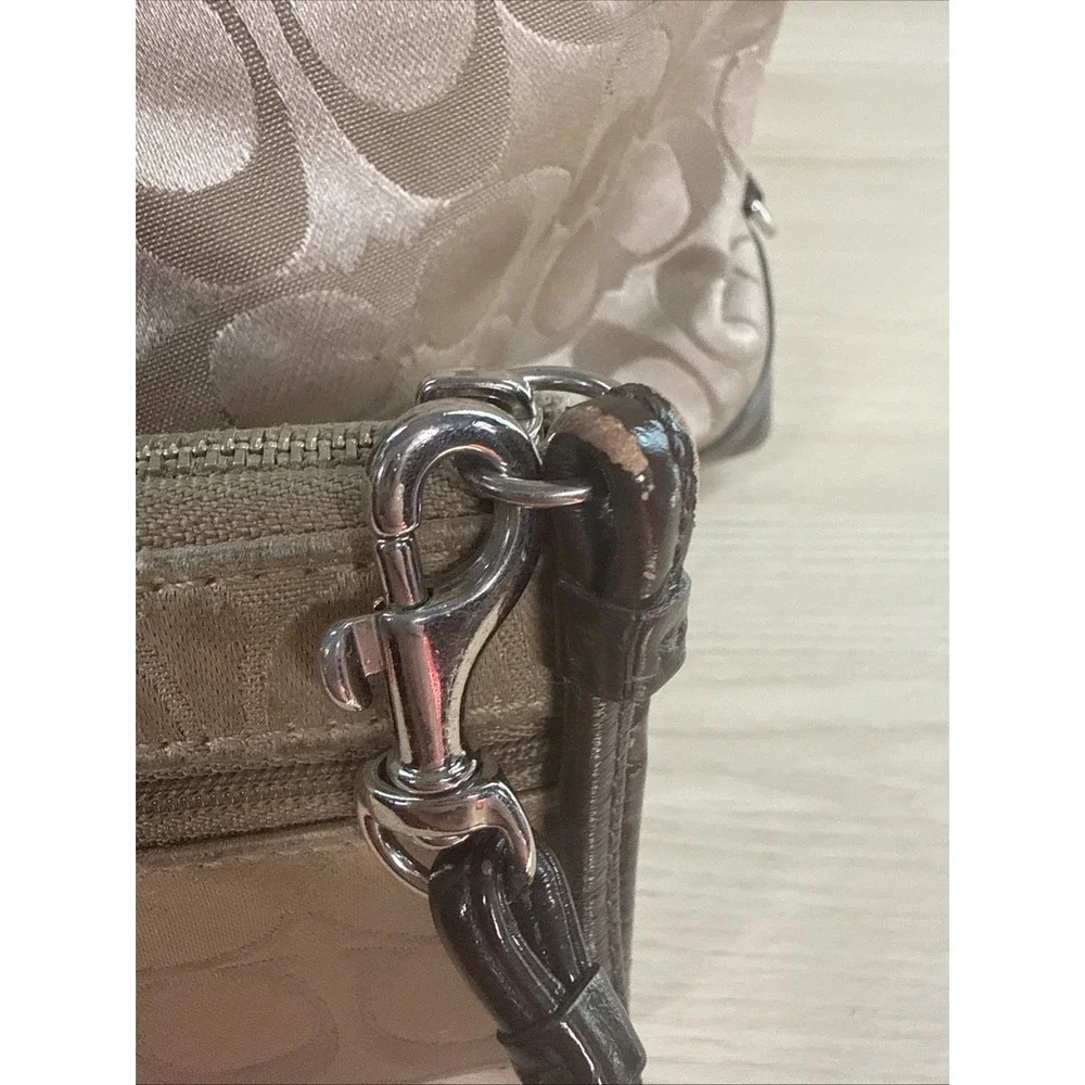 Coach Signature Sateen Ashley Satchel Bag with‎ Matching Wallet F15440 Tan Brown